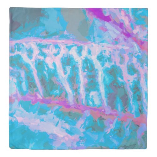 Modern Blue Pink White Abstract Watercolor Duvet Cover