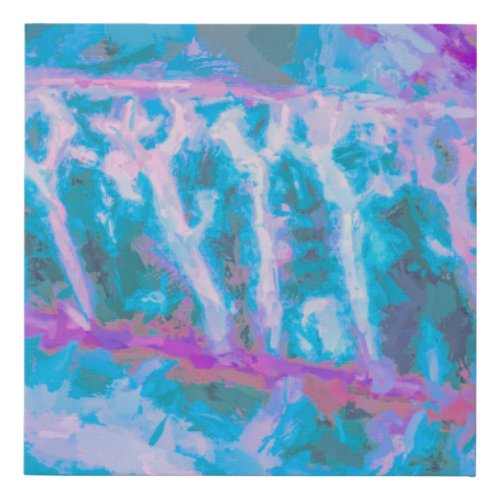 Modern Blue Pink White Abstract Watercolor Faux Canvas Print
