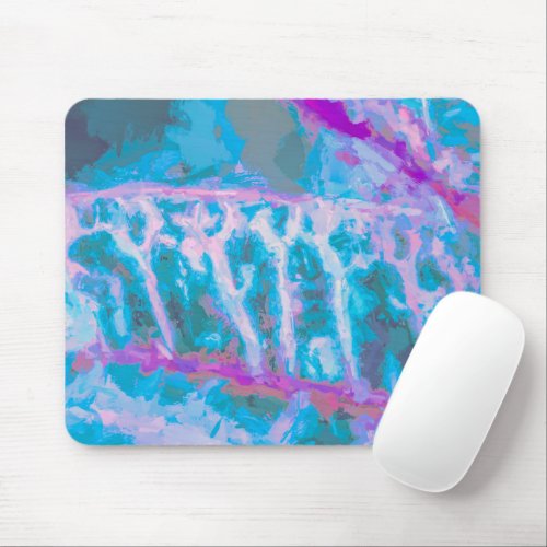 Modern Blue Pink White Abstract Watercolor Mouse Pad