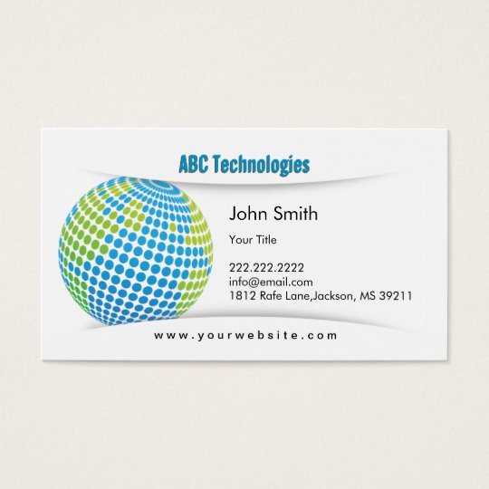 Modern Blue Planet Technoloy Business Card