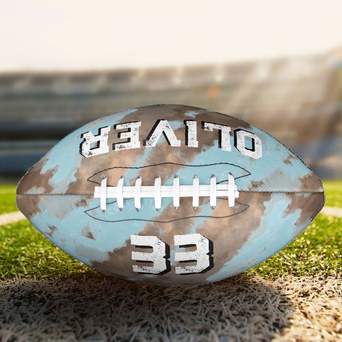 Modern Blue Player Name  Number Keepsake  Football