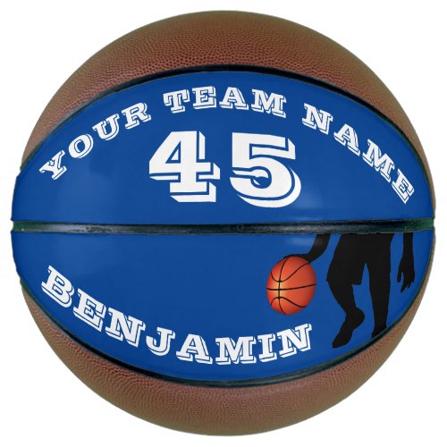 Modern Blue Player Team Name Number Basketball