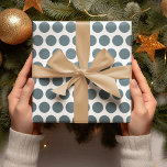 Modern Blue Polka Dots Christmas Wrapping Paper<br><div class="desc">Modern Blue Polka Dots Christmas Wrapping Paper</div>