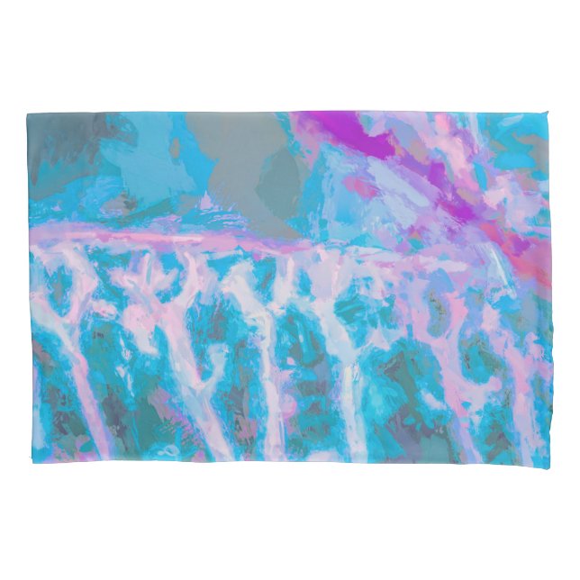 Modern Blue Purple Abstract Watercolor Artsy Pillow Case (Front)