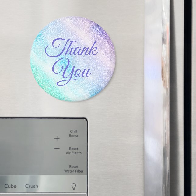 Modern Blue Purple Glitter Ombre Glam Design Magnet (In Situ (Fridge))