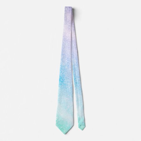 Modern Blue Purple Glitter Ombre Glam Design Neck Tie