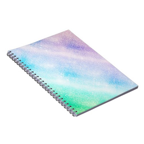 Modern Blue Purple Glitter Ombre Glam Design Notebook