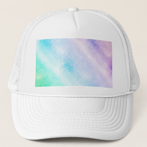 Modern Blue Purple Glitter Ombre Glam Design Trucker Hat
