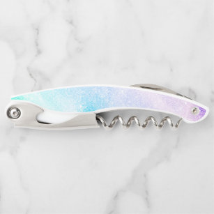 Modern Blue Purple Glitter Ombre Glam Design Waiter's Corkscrew