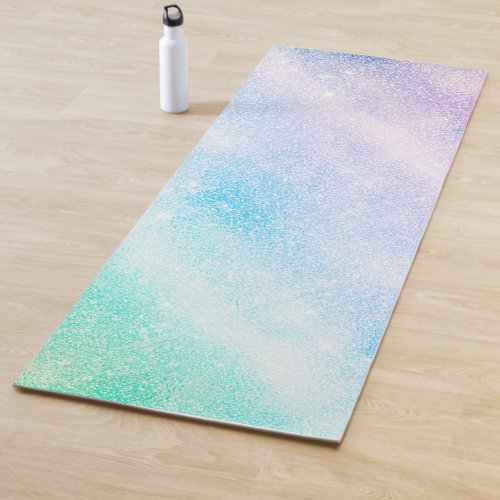 Modern Blue Purple Glitter Ombre Glam Design Yoga Mat