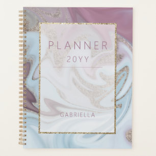 Modern Blue Purple & Gold Abstract Planner