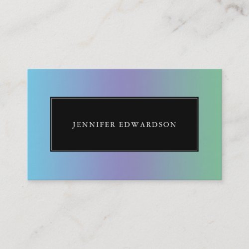 Modern blue purple green gradient professional business card