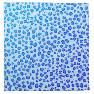 Modern Blue Purple Leopard Pattern Animal Print Cloth Napkin
