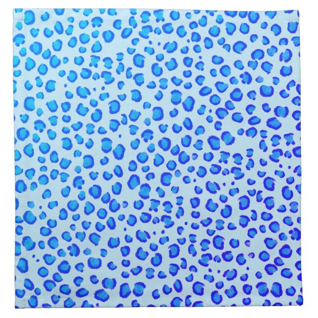 Modern Blue Purple Leopard Pattern Animal Print Cloth Napkin (Front)