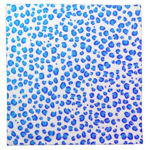 Modern Blue Purple Leopard Pattern Animal Print Cloth Napkin