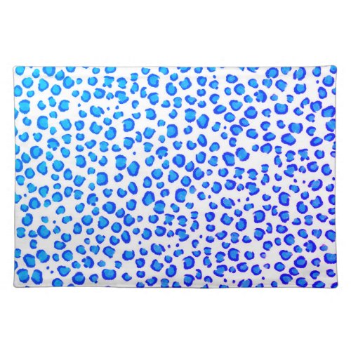 Modern Blue Purple Leopard Pattern Animal Print Cloth Placemat