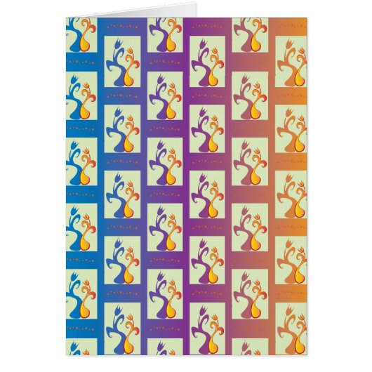 Modern Blue, purple, orange Tulip Couple Floral (Front)