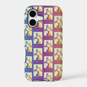 Modern Blue, purple, orange Tulip Couple Floral iPhone 17 Case