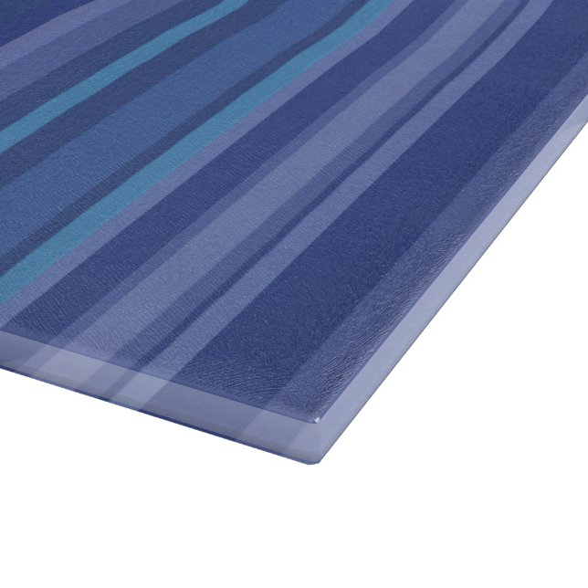 Modern Blue Purple Stripe Cutting Board (Corner)