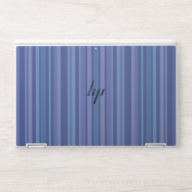 Modern Blue Purple Stripe HP Laptop Skin (Front)