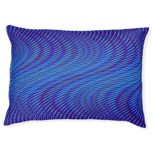 Modern Blue Purple Unique Quirky Pattern Cool Cat  Pet Bed