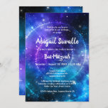 Modern Blue Purple Watercolor Galaxy Bat Mitzvah Invitation<br><div class="desc">If you're looking for cool galaxy themed bat mitzvah party ideas for your celebration, here is an elegant DIY template that can be easily personalized with names, event details, and rsvp information. The unique universe design by the artist Raphaela Wilson features a beautiful swirl of dark royal blue, ultra violet...</div>