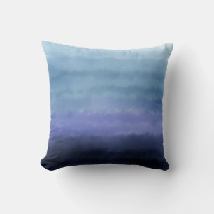 Modern Blue Purple Watercolor Throw Pillow