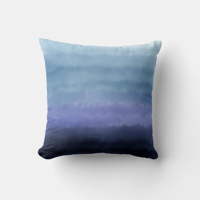 Modern Blue Purple Watercolor Throw Pillow (Front)