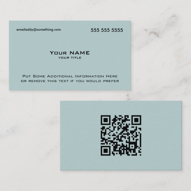 Modern Blue QR Code Business Card (Front/Back)