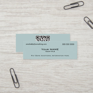 Modern Blue QR Code Mini Business Card