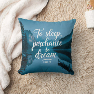 Modern Blue Quote Stylish Elegant Throw Pillow
