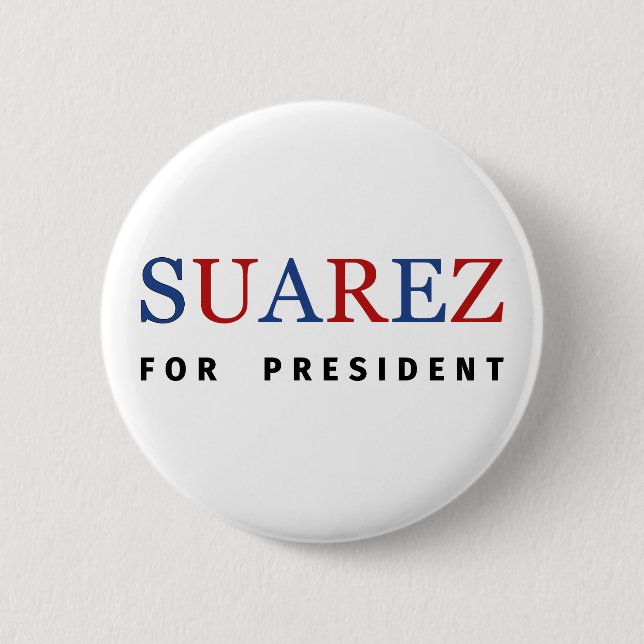 Modern Blue Red Francis Suarez for President Button (Front)