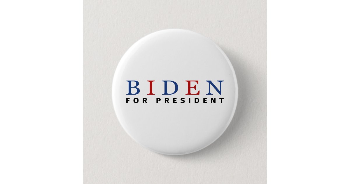 Modern Blue Red Joe Biden for President Button | Zazzle