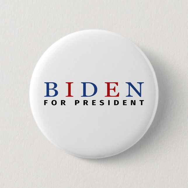 Modern Blue Red Joe Biden for President Button (Front)
