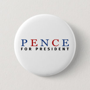 Modern Blue Red Mike Pence for President Button