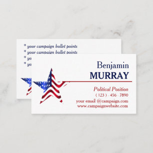 Modern Blue & Red Political Campaign   Business Card
