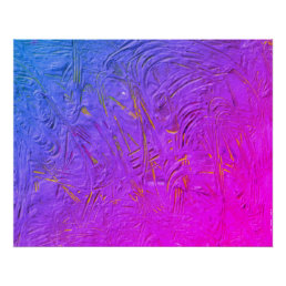 Modern Blue Red Purple Pink Yellow Abstract Art Poster