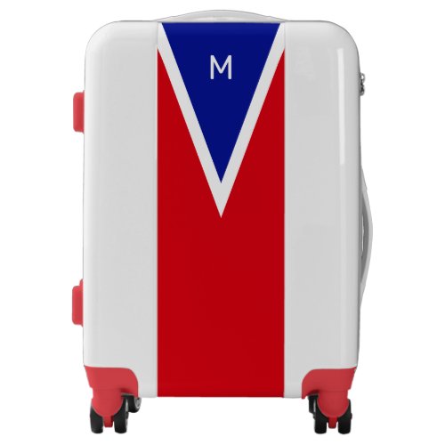 Modern Blue Red  White Geometric Shape Luggage