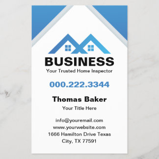 Modern Blue Roof House Logo Real Estate Flyer
