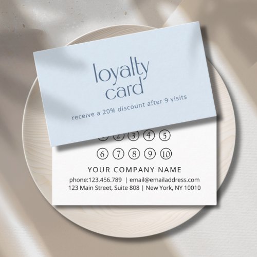 Modern Blue Salon 10 Loyalty Card