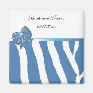 Modern Blue Save the Date Magnet