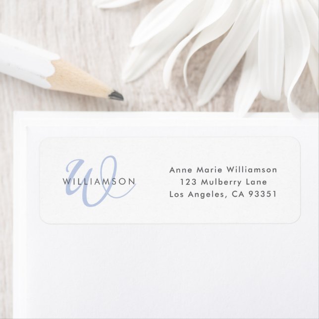 Modern Blue Script Monogram Label (Insitu)
