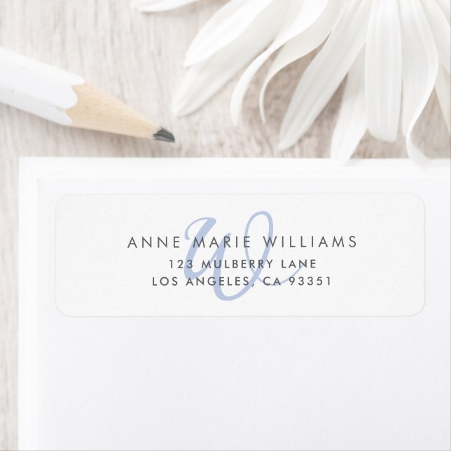 Modern Blue Script Monogram Label (Insitu)