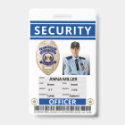 Modern Blue Security Custom Name Guard Employee