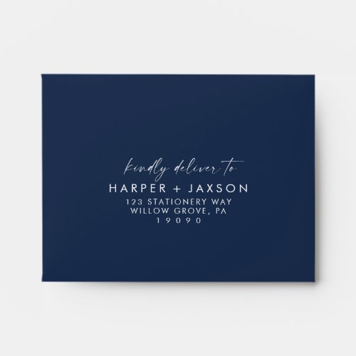 Modern Blue Self_Addressed RSVP Envelope