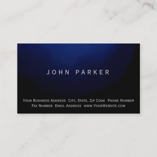 Modern Blue Simple Business Card (Front)