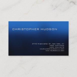 Modern Blue Simple Plain Business Card