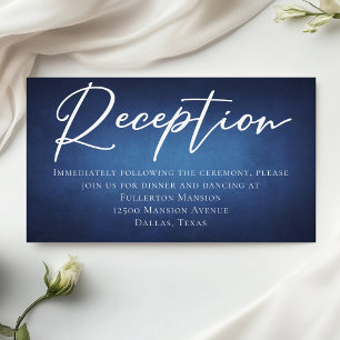 Modern Blue Simple Waterfront Wedding Reception Enclosure Card
