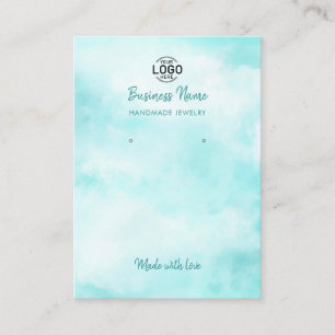 Modern Blue Sky Clouds Earrings Display Card