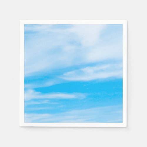 Modern Blue Sky White Clouds Template Elegant Napkins